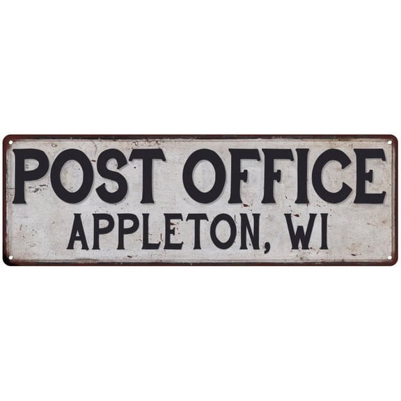 Appleton, Wi Post Office Metal Sign Vintage 6x18 106180011455