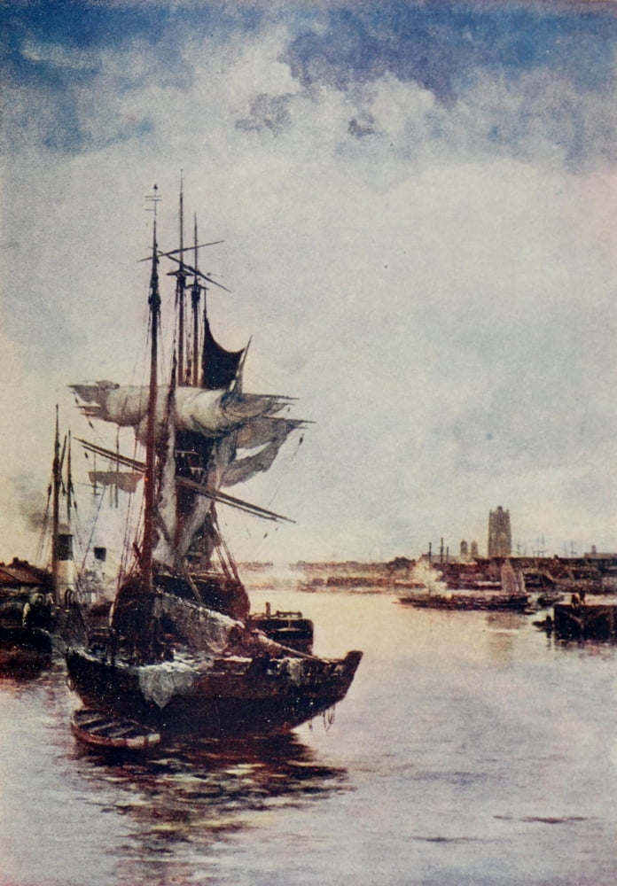 Appletons Booklovers Magazine 1903 A View of the Port of Dunkirk Canvas Art - Charles Lapostolet (24 x 36)