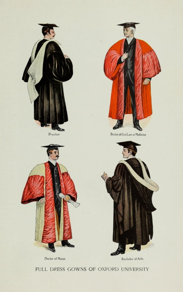 Appletons Booklovers Magazine 1903 Oxford University  Full Dress Gowns 2 Canvas Art - Unknown (18 x 24)