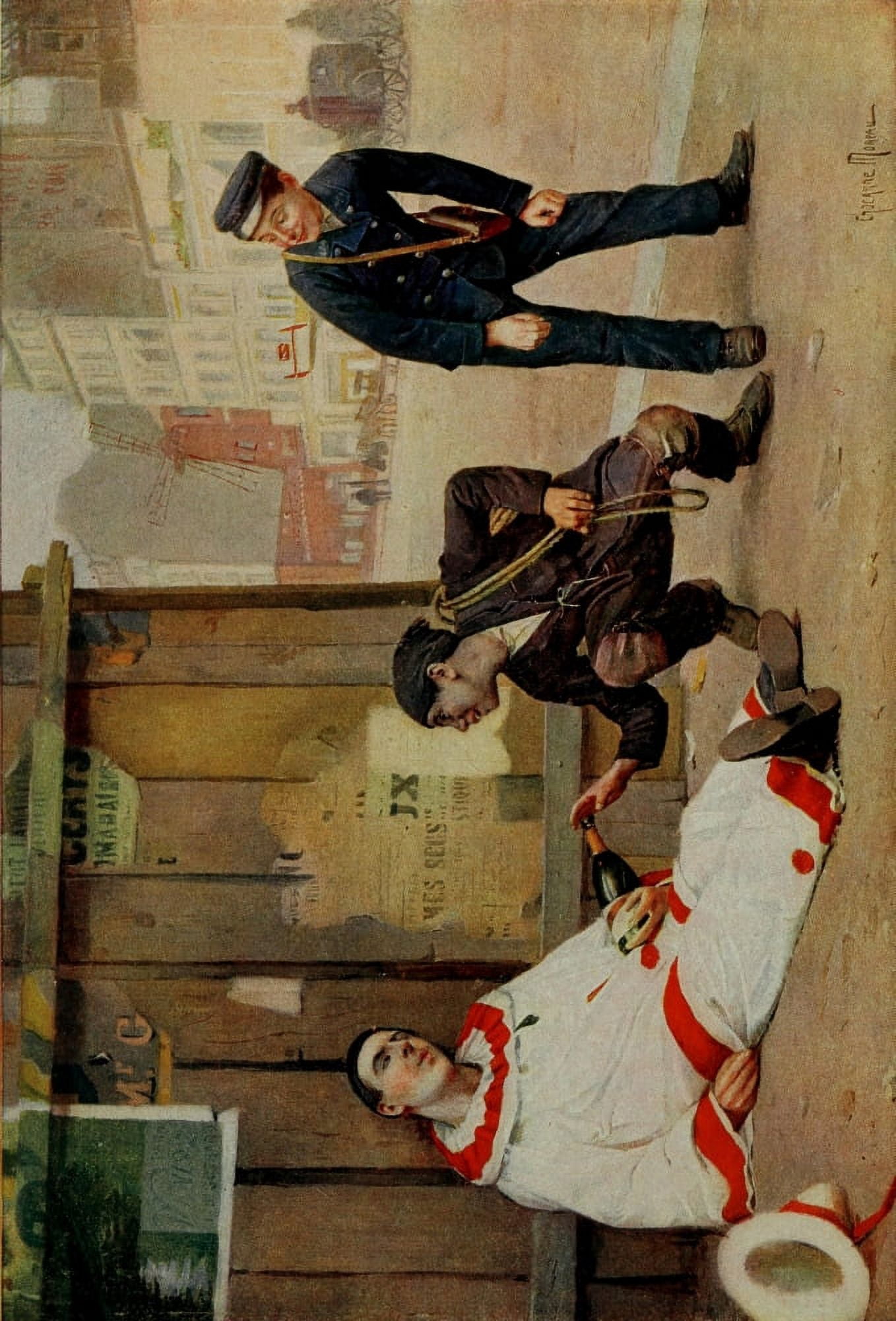 Appletons Booklovers Magazine 1904 A Moment of Surprise Canvas Art - Paul Chocarne Moreau (24 x 36)