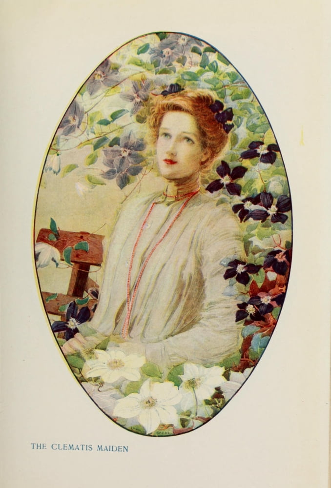 Appletons Booklovers Magazine 1904 The Clematis Maiden (1) Canvas Art - Louis Rhead (18 x 24)