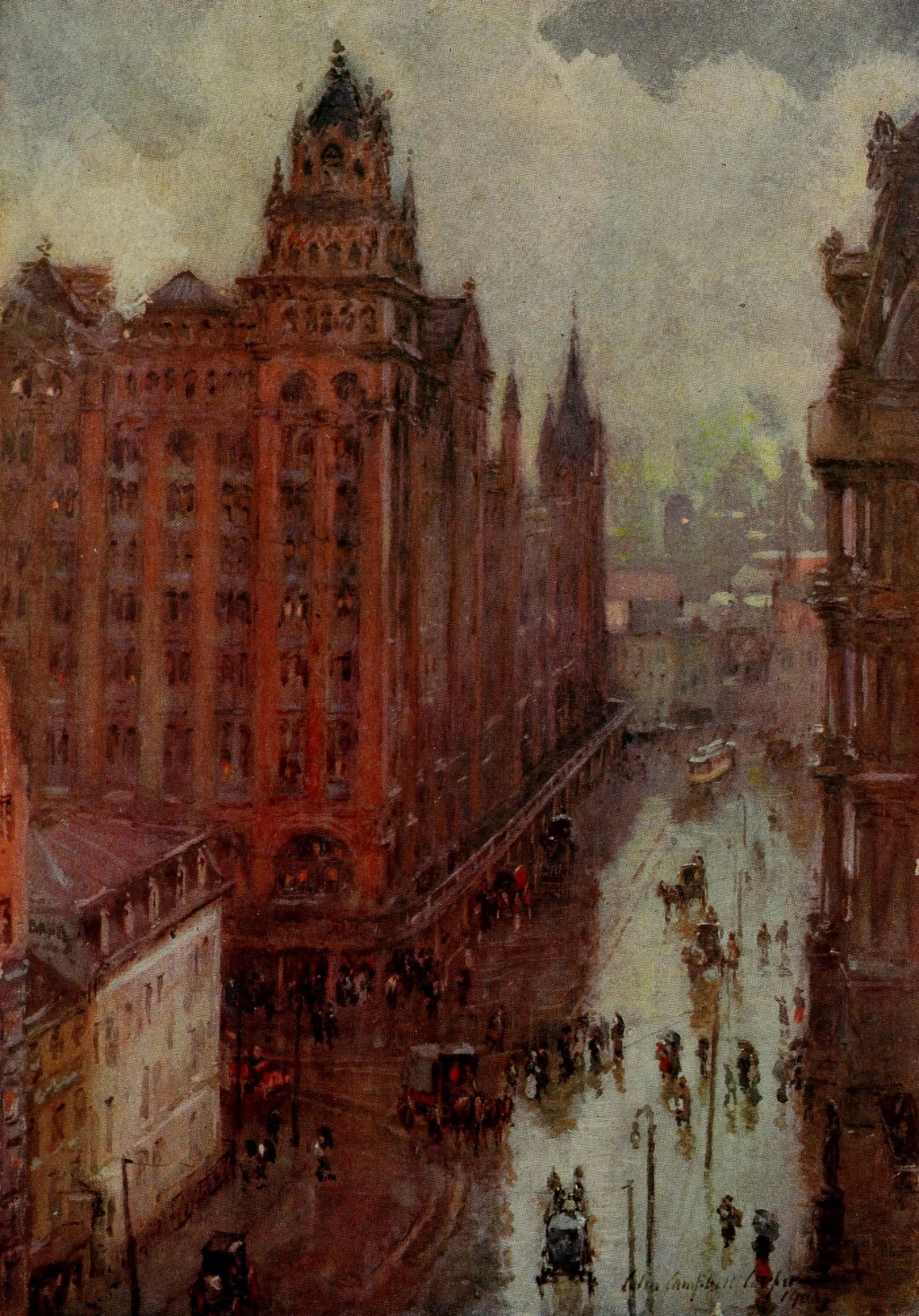 Appletons Magazine 1903 Broad Street Philadelphia Canvas Art - Colin Campbell Cooper (24 x 36)