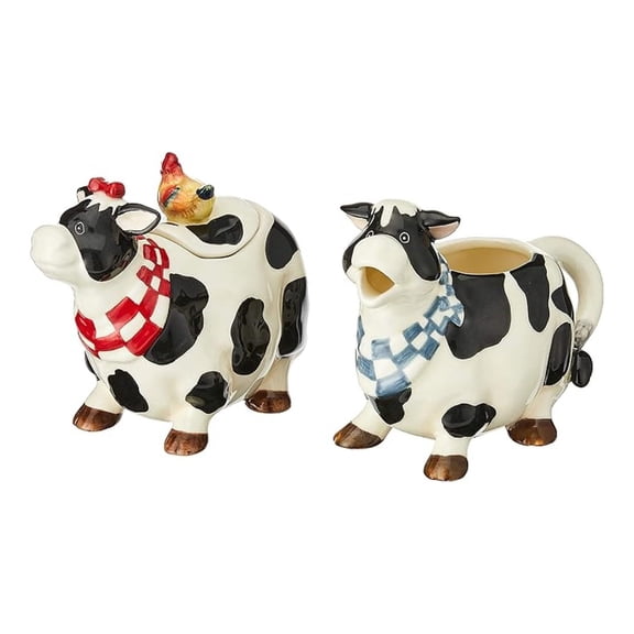 Appletree Design Barn Yard Cow Sugar and Set, 4-3/8-Inch, 4-1/2-Inch