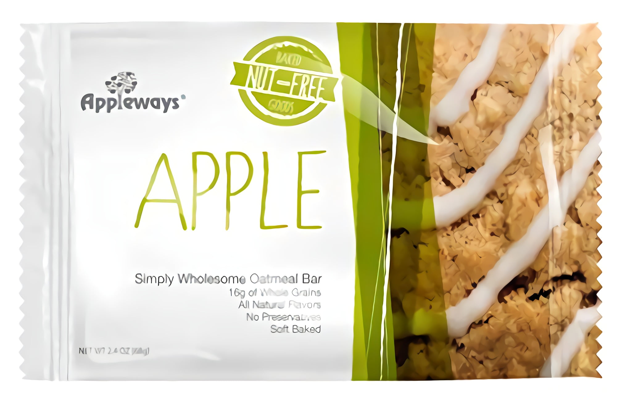 Appleways Whole Grain Apple Oatmeal Bar 2.4 Oz Pack of 12