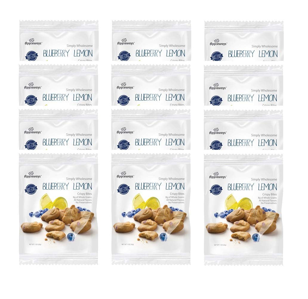 Appleways Whole Grain Blueberry AIF4 Lemon Crispy Bites 1 Oz Pack