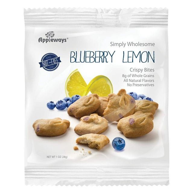 Appleways Whole Grain Blueberry Lemon Crispy Bites, 1 Ounce 108 per