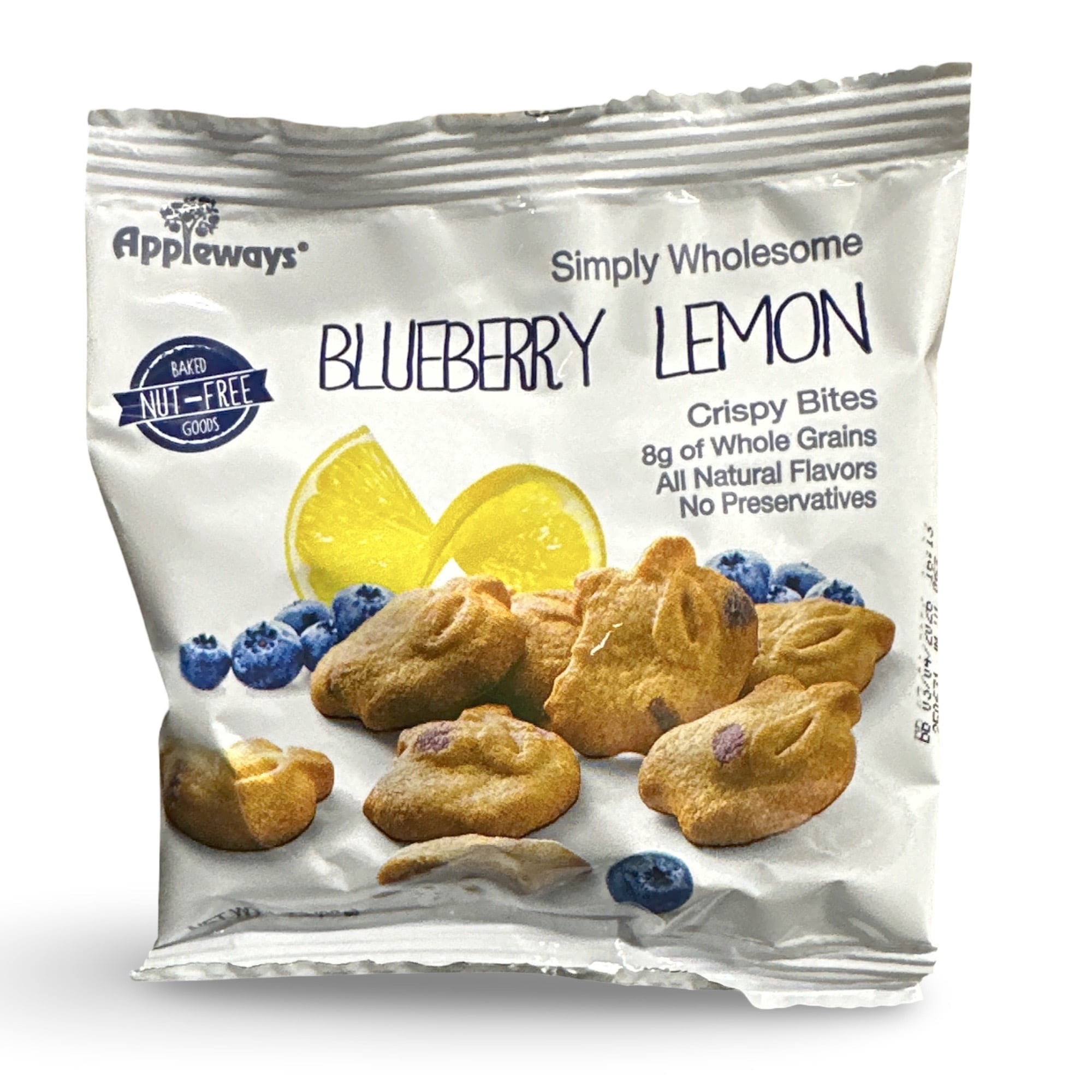 Appleways, Whole Grain Blueberry Lemon Crispy Bites, 1 Oz Pack of