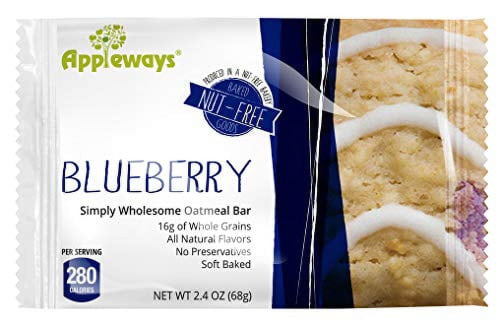 Appleways Whole Grain Blueberry Oatmeal Bar 2.4 Oz Pack of 12