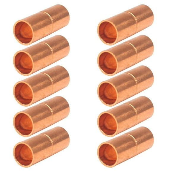 Appli Parts AP-A014B10 1/4 in Wrot Copper Coupling fitting CxC Sweat connections for refrigeration, air conditioning and plumbing applications ACR and Type L copper pipe (10 x Bag)