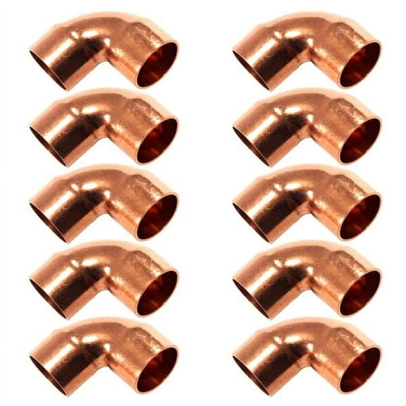 Appli Parts AP-C058B10 5/8 90 Degree Elbow Short Turn Copper pipe fittings CxC Sweat connections for refrigeration, air conditioning and plumbing applications ACR and Type L copper pipe (10 x Bag)