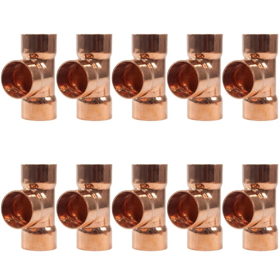 Appli Parts AP-T078B10 7/8in Wrot Copper Tee CxCxC connections for refrigeration, air conditioning and plumbing applications ACR and Type L copper pipe (10 x Bag)