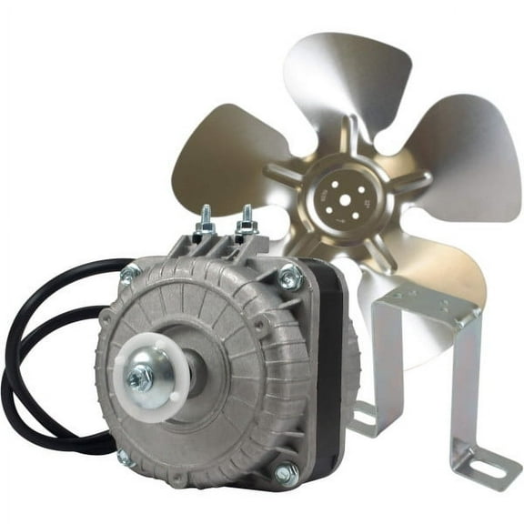 Appli Parts APFM-72E 7W refrigeration condenser and evaporator motor 220V 60Hz 0.23A 1300rpm includes base and 8in aluminum Fan Blade CCW shaft end Universal fit