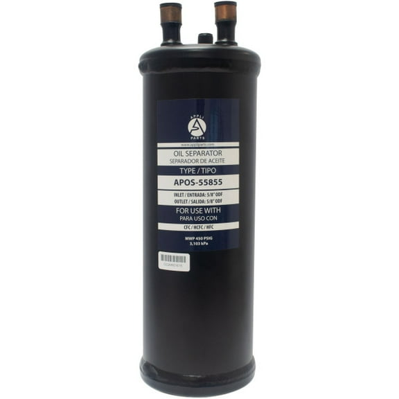 Appli Parts APOS-55855 5/8 in ODF Oil Separator, compatible with CFC,HCFC,HFC,R22,R407C,R502,R134a,R404A,R507, Working temperature 14 F to 266 F