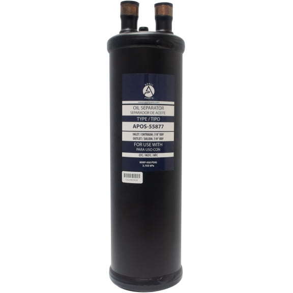 Appli Parts APOS-55877 7/8 in ODF Oil Separator, compatible with CFC,HCFC,HFC,R22,R407C,R502,R134a,R404A,R507, Working temperature 14 F to 266 F