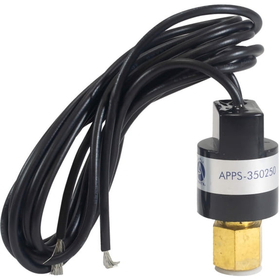 Appli Parts APPS-350250 Hi Pressure control Switch R22, Open 350 psi, Close 250 psi, 40 in Cable, SPST, 1/4 SAE female connection, Automatic Reset, universal replacement for Air Conditioning