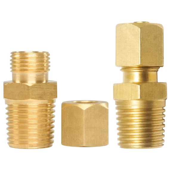 Appli Parts Apwf-100Bc 1/4 In Brass Compression Fitting Reduction Coupling For I