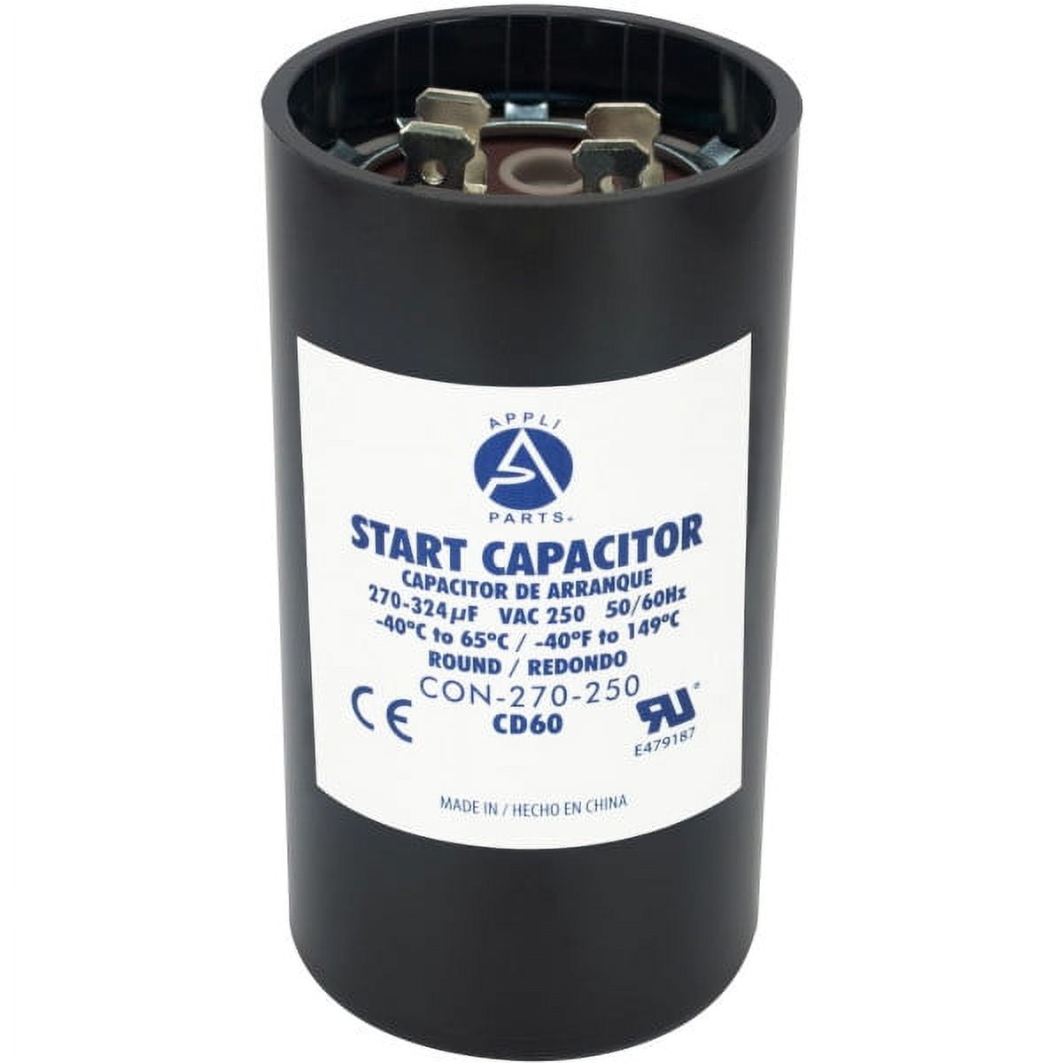 Universal 270-324 Mfd 250 VAC Electric Motor Start Capacitor