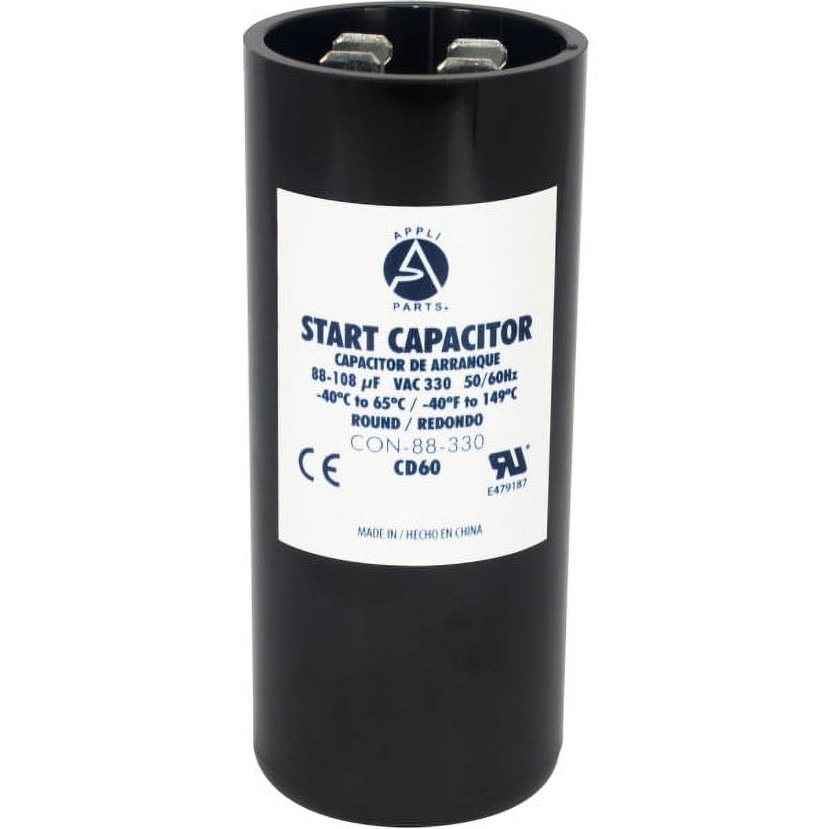 Appli Parts Motor Start Capacitor 270-324 MFD (microfarads) UF 330 VAC Universal Fit For Electric Motor Applications 1-3/4 In Wide 3-3/8 In Height Con - Foto 7