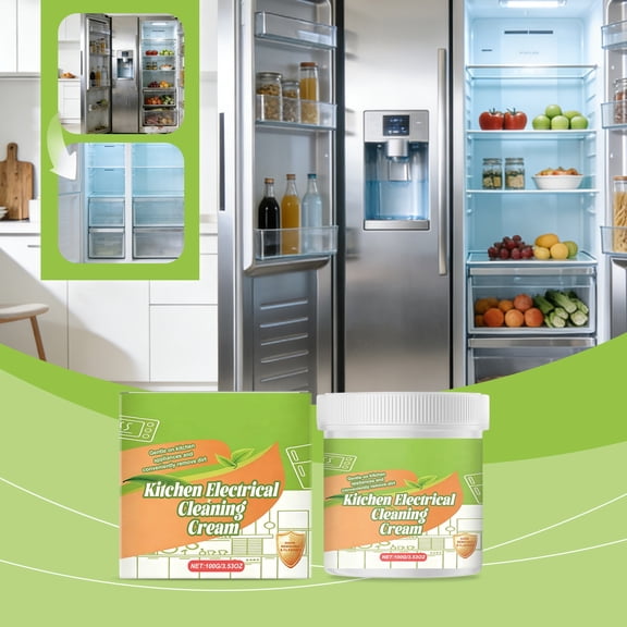 Appliance Cleaner Paste | Multi-Purpose Polish | Gentle Surface , Fresh Scent, Built-In Sponge | For Stainless Steel, Glass, Plastic | 100g Jar