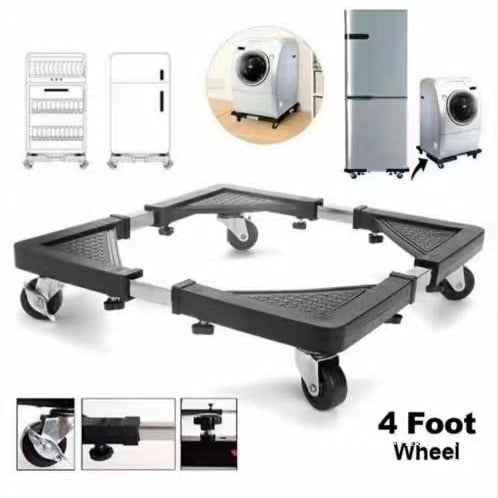 Appliance Dolly Cart, Mini Fridge Stand Furniture Dolly with 4 Twin Locking Wheels, Adjustable Furniture Mover Mobile Roller Base for Washing Machine, Dryer, Refrigerator, Laundry Pedestal