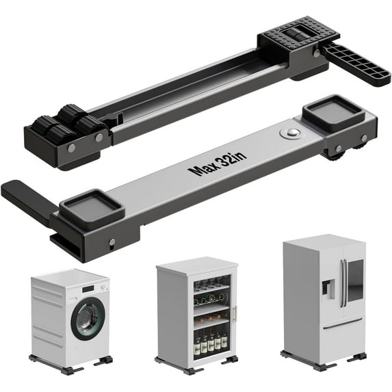 Appliance Rollers Heavy Duty,Newest Extendable Appliance Sliders,Liftable Washing Machine Base,Easily Move Washer and Dryer Machines,Refrigerators,Furniture-Grey