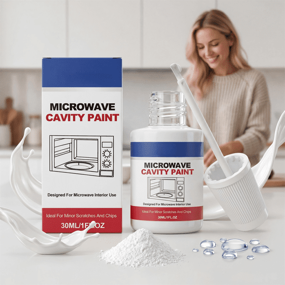 Appliance Touch Up Paint, Microwave Cavity Paint, Heat Resistant Appliance Paint, Microwave Paint, 30Ml Enamel Coating Specially Formulated for Microwave Scratch Repair, Microwave