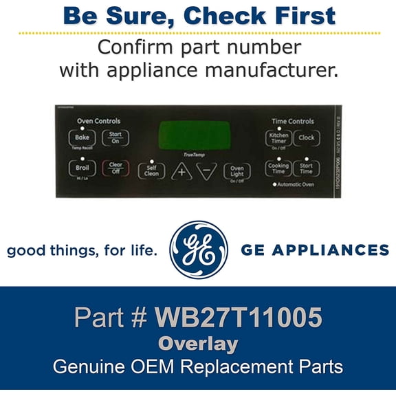 Appliances Control Faceplate WB27T11005 for Range/Oven/Stove Black