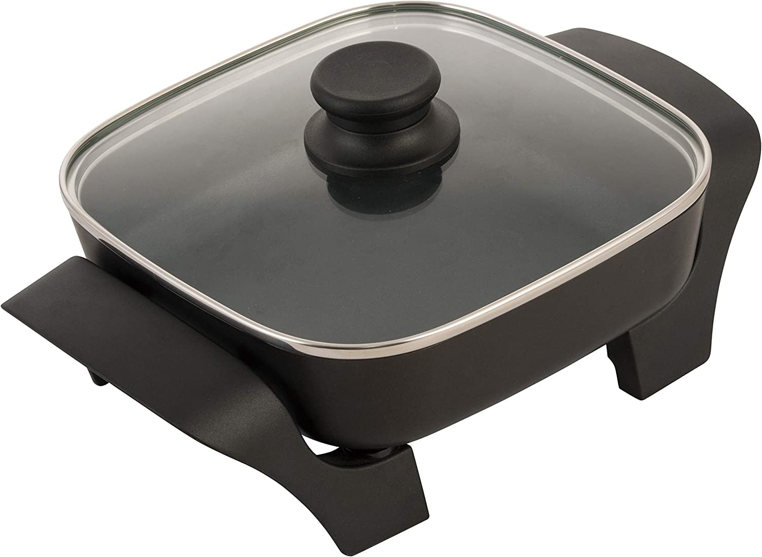 16-Inch Electric Skillet With Glass Lid - Nonstick, Large Family-Size Pan For Countertop Cooking