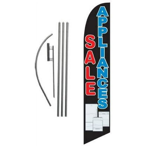 Appliances Sale Advertising Feather Banner Swooper Flag Sign with Flag Pole Kit and Ground Stake