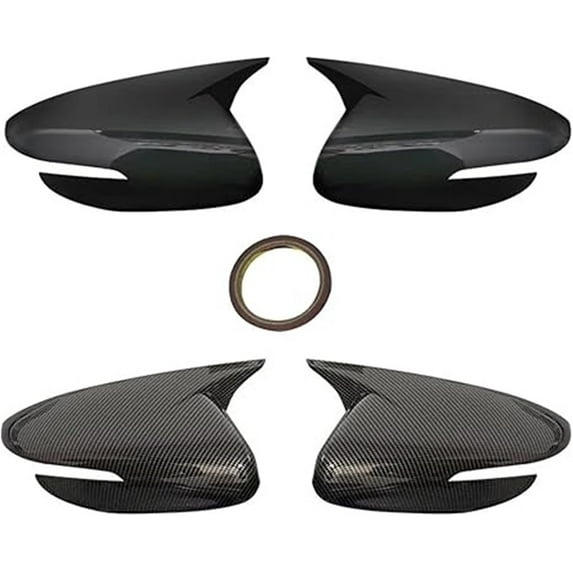 Applicable to Compatible For KIA K3 Cerato Forte Ceed 2 2013-2018 Car Rearview Side Mirror Cover Wing Cap Exterior Door Housing Shell Trim Sticker(With Light Carbon)