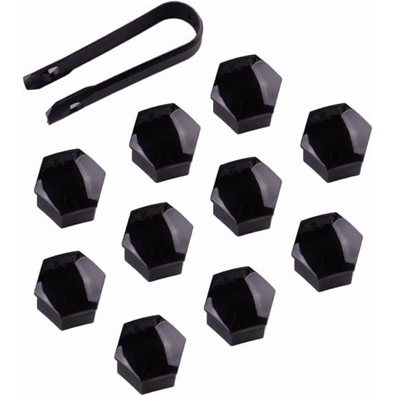 Applicable to jfqm 20pcs 22mm Car Hub Screw Dust Cover Wheel Nut Lug Bolt Cover Cap Protector Fit for Land Rover Fit for Vauxhall Buick Glossy Black ABS