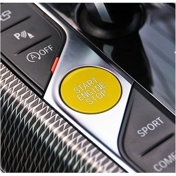 Applicable to jfqm Car Start Engine Stop Switch Ignition Button Fit for BMW 1 2 3 4 8 X5 X6 X7 Z4 Series F40 F44 G20 G22 G14 G05 G06 G29 (Color : Yellow)