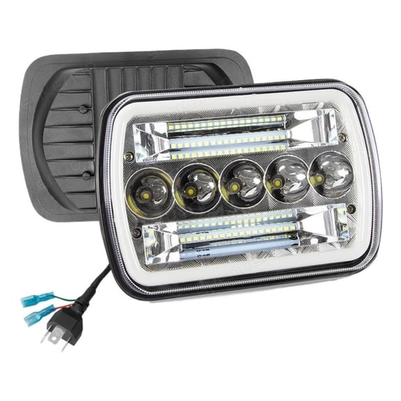 Applicable to 1 Pair 7x6 Inch LED Headlights with High/Low Beam, with DRL