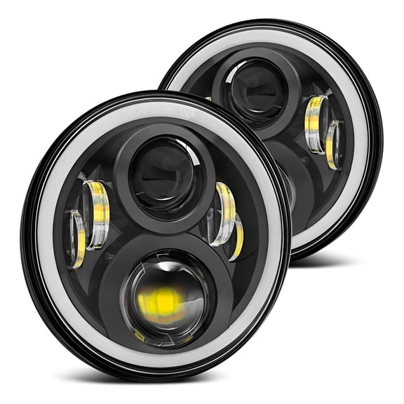 Applicable to 2 x 7 Inch LED Angel Eye Headlights for Wrangler Jeep Beetle