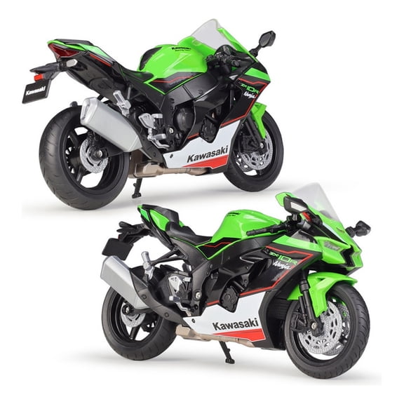 Applicable to 2021 Kawasaki Ninja Zx-10r Green Miniature Metal Motorcycle 1/12