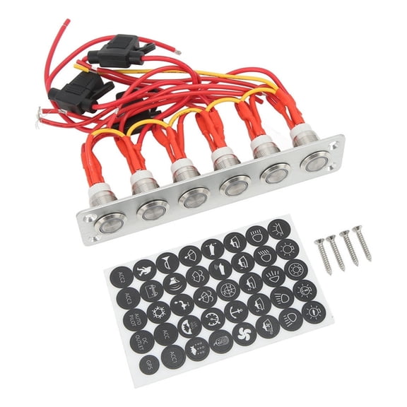 Applicable to 6 Gang Prewired Switch Panel With Blue Led