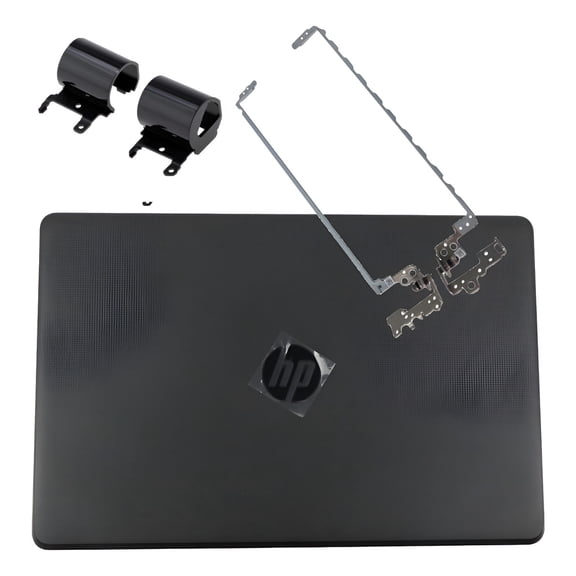 Black LCD Back Cover with Hinges for HP 250 G6, 255 G6, and 256 G6 - Black Cover with Hinges