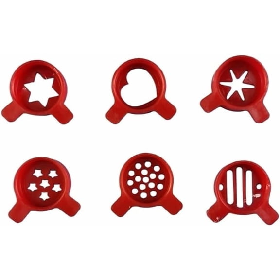 Applicable to Diameter 28mm 6 In 1 Set Fantastic Modeling Caps Spare Parts Of Soft Ice Cream Makers Nozzle Moulding Lids Appliances
