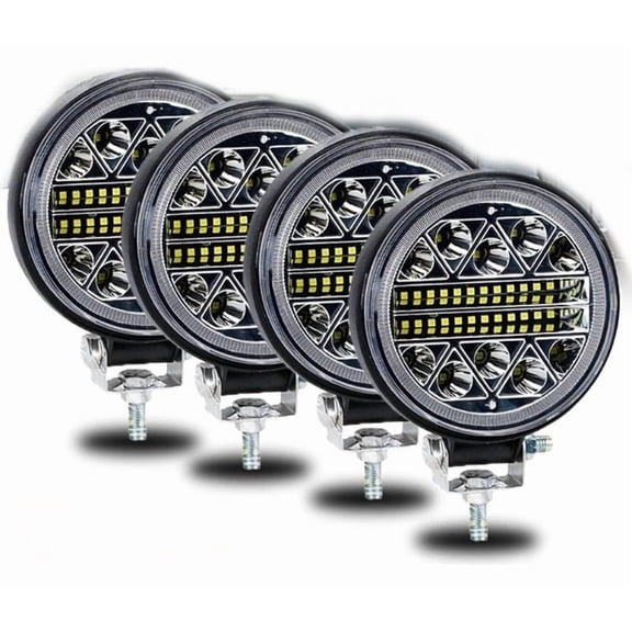 Applicable to Kit of 4 Super Bright 40000 Lm Round LED Auxiliary Headlights