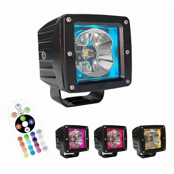 Applicable to Led Headlight Rgb Rigid Radiance Led Jeep Wrangler Can Am Rzr,