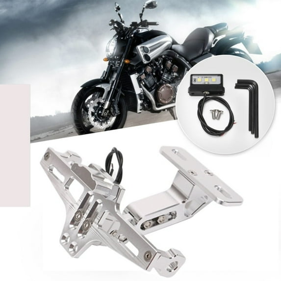 Applicable to License Plate and Turn Signal Holder for Motorcycles, 7 Colors, with LED Light