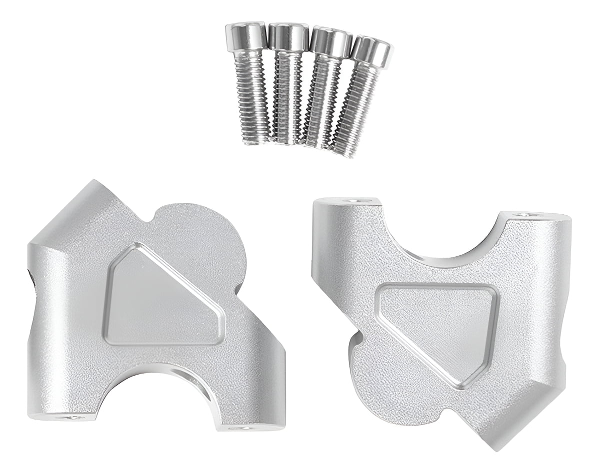 SW-MOTECH Handlebar Risers For BMW R1200GS & Adventure (2008-2013) – 30mm Rise, Silver Finish - View #5