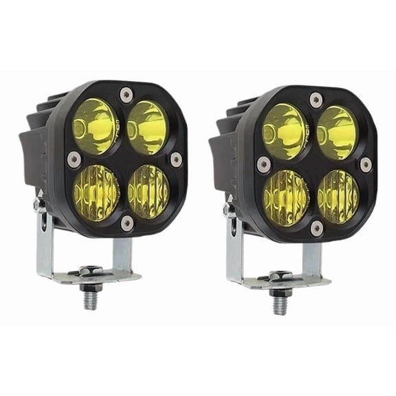Applicable to Pair of 40w 3'' Amber LED Headlights with DRL for 4x4 Off Road