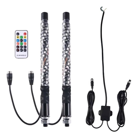 Applicable to Rgb Led Lights, Illuminated Antenna Whips With Control