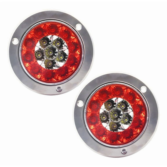 Applicable to Round LED Tail Light Brake Lamp, 2 Pack, 4