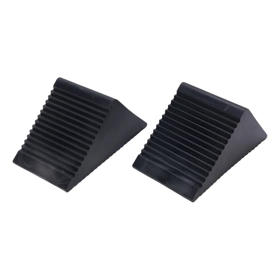 Applicable to Set of 2 Black Wheel Chock Mini Rubber Bands, 5 x 3 x 2 1/2 Inch