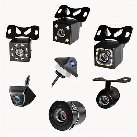 Applicable to Universal Car Rear View Camera Night Vision HD Waterproof & CCD Sensor Easy-To-Install Parking Assistance(WHITE)
