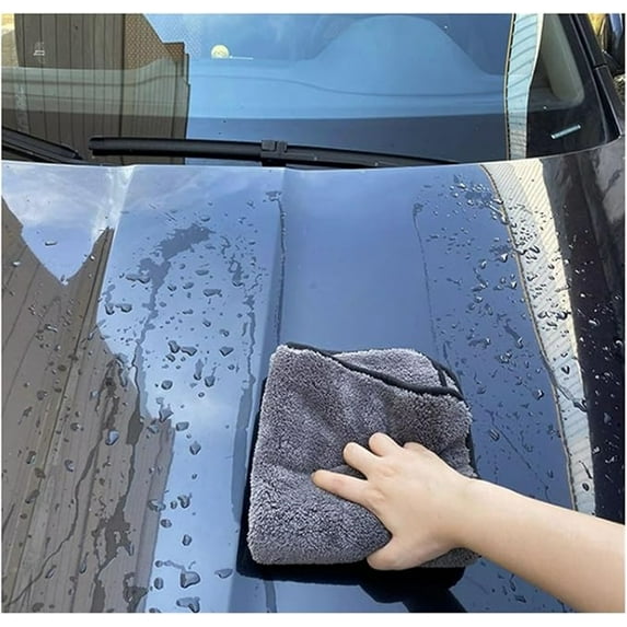 Applicable to jfqm Car Wash Microfiber Towel Super Absorption Car Cleaning Drying Cloth Hemming Towels Detailing Care Rags (Color : Gray 3pcs)
