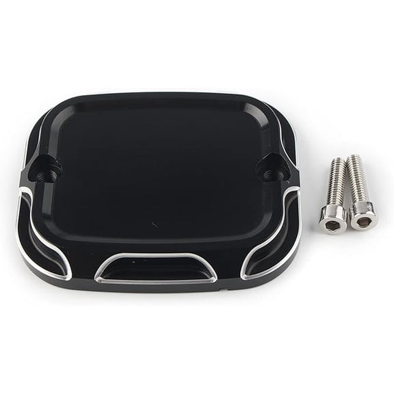 Applicable to jfqm Motorcycle CNC Cut Front Brake Reservoir Master Cylinder Cover Fit for Harley Softail FLD FLHR FLHRC FLHRS FLHT FLHX