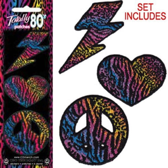 Application Tot 80's Picard Patch Set, 3-Piece, Multicolor